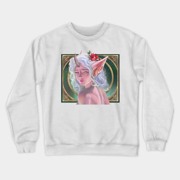 Beautiful Fantasy Demonic Whimsical Fairy Girl Crewneck Sweatshirt by WE4R